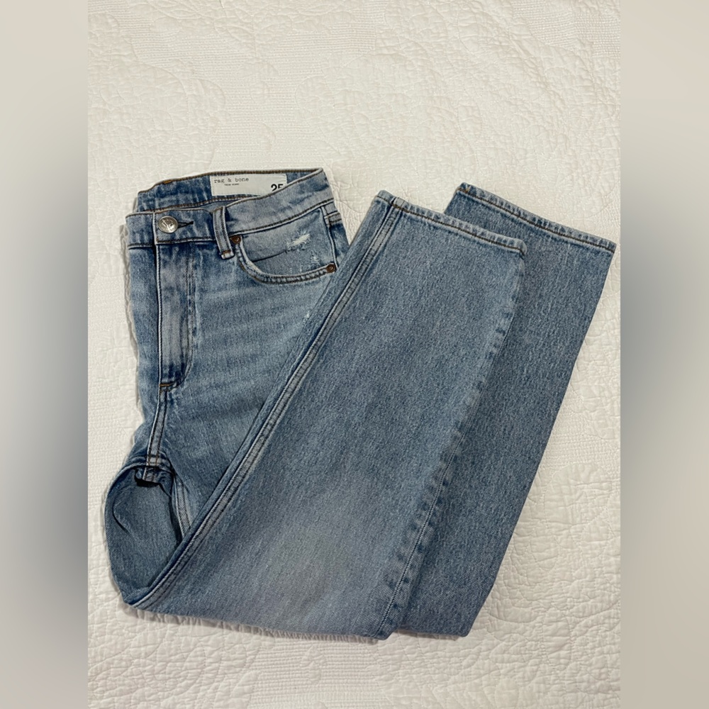 Rag & Bone| Jeans| Marlow Mid-Rise Ankle Straight w/Light Distress | Size 25